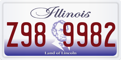 IL license plate Z989982