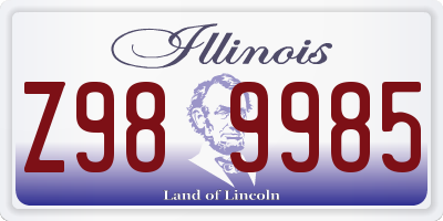 IL license plate Z989985