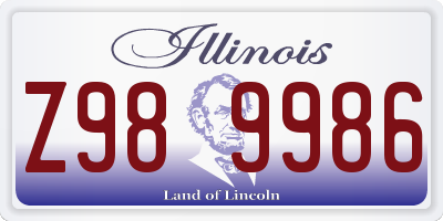 IL license plate Z989986