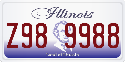 IL license plate Z989988