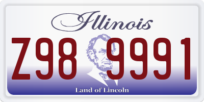 IL license plate Z989991