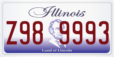 IL license plate Z989993