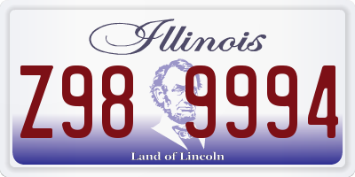 IL license plate Z989994