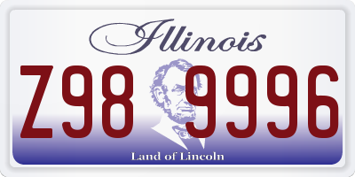 IL license plate Z989996