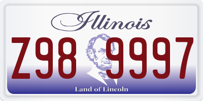 IL license plate Z989997