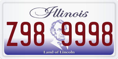 IL license plate Z989998