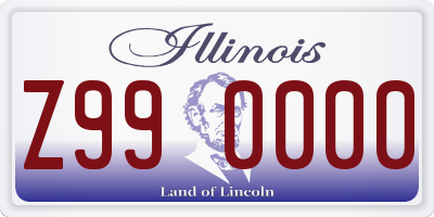 IL license plate Z990000