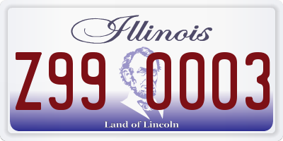 IL license plate Z990003