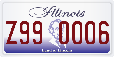 IL license plate Z990006