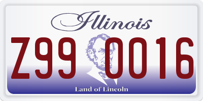 IL license plate Z990016