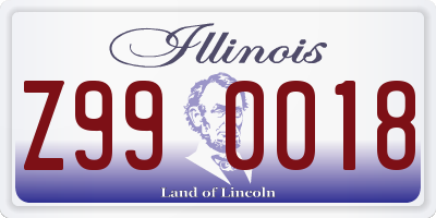 IL license plate Z990018