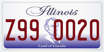 IL license plate Z990020