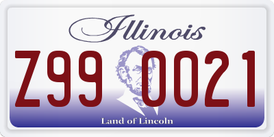 IL license plate Z990021