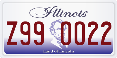 IL license plate Z990022