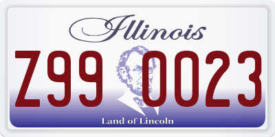 IL license plate Z990023