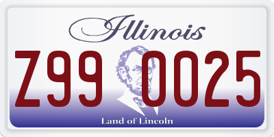 IL license plate Z990025