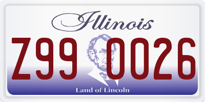 IL license plate Z990026