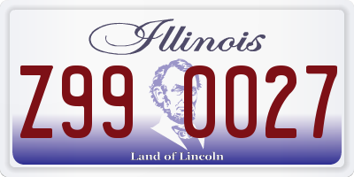 IL license plate Z990027