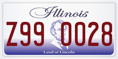 IL license plate Z990028