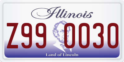 IL license plate Z990030