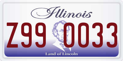 IL license plate Z990033