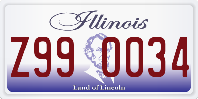 IL license plate Z990034