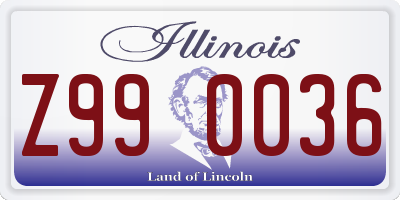 IL license plate Z990036