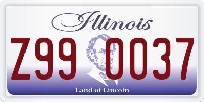 IL license plate Z990037