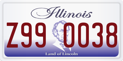 IL license plate Z990038