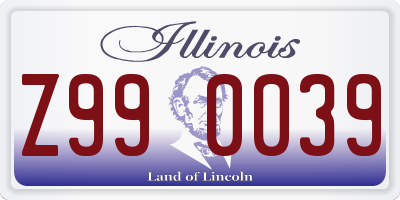 IL license plate Z990039