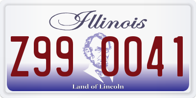 IL license plate Z990041