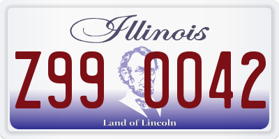 IL license plate Z990042