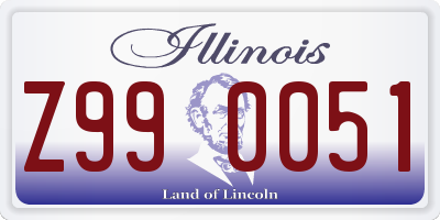 IL license plate Z990051