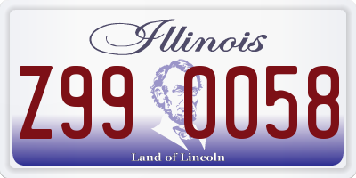 IL license plate Z990058