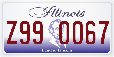 IL license plate Z990067