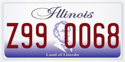 IL license plate Z990068