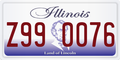 IL license plate Z990076