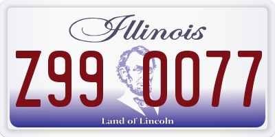 IL license plate Z990077