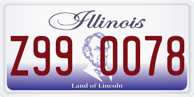 IL license plate Z990078