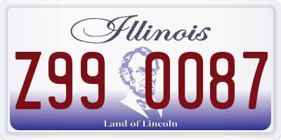 IL license plate Z990087