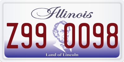 IL license plate Z990098