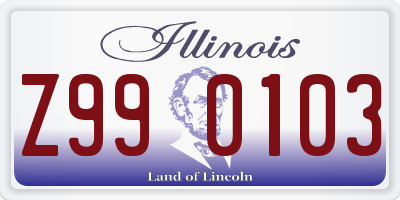 IL license plate Z990103