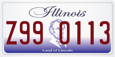 IL license plate Z990113