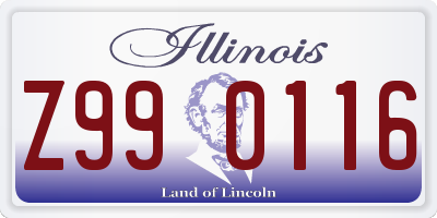 IL license plate Z990116