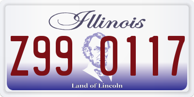 IL license plate Z990117