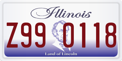 IL license plate Z990118