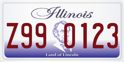 IL license plate Z990123