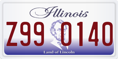 IL license plate Z990140