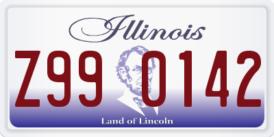 IL license plate Z990142