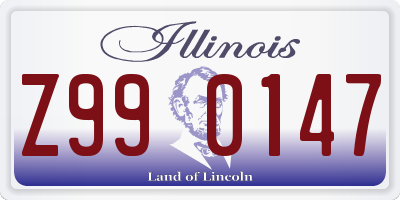 IL license plate Z990147